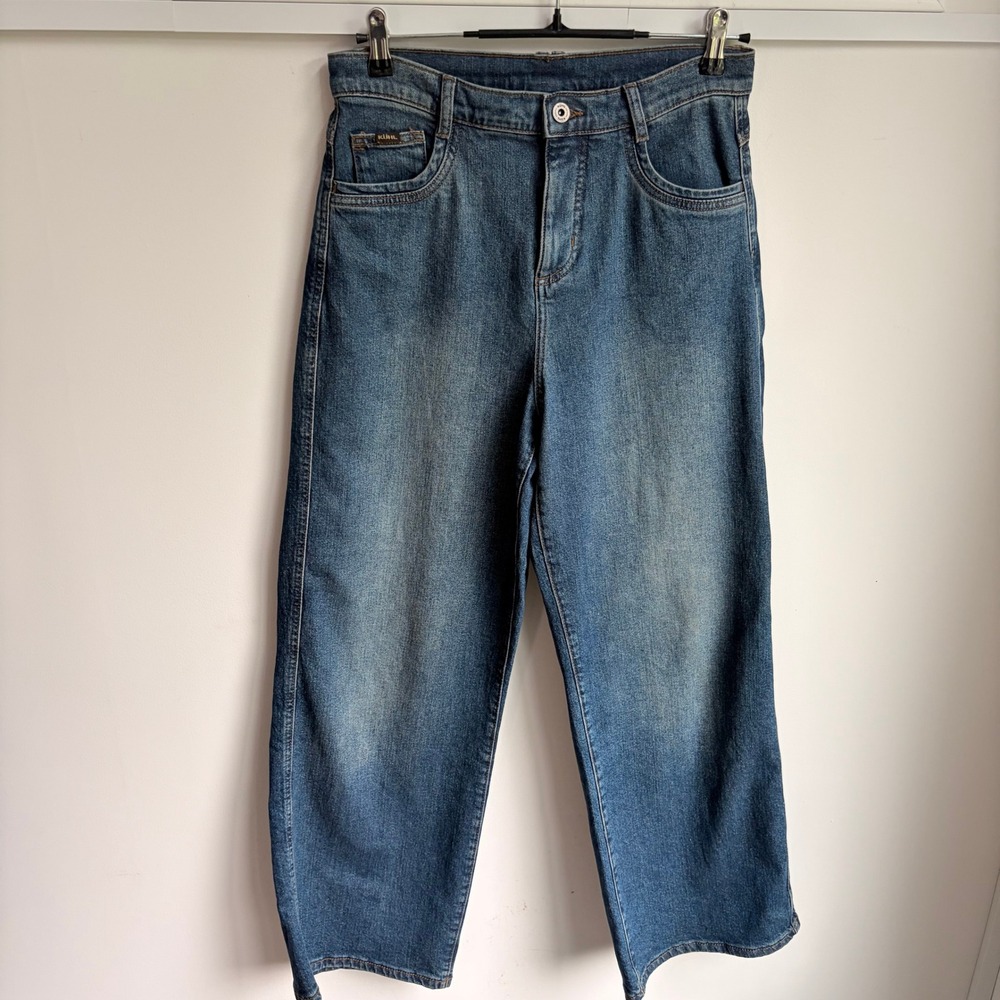Kühl Kontour Wide Leg Denim Jeans 10 Short Gorpcore Blue Recycled Cotton Stretch - Picture 2 of 10